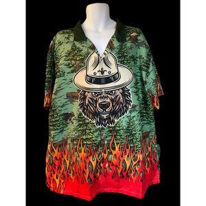 Garment One Clothing Button Up Shirt Men's Size 3XL Green Orange God is …